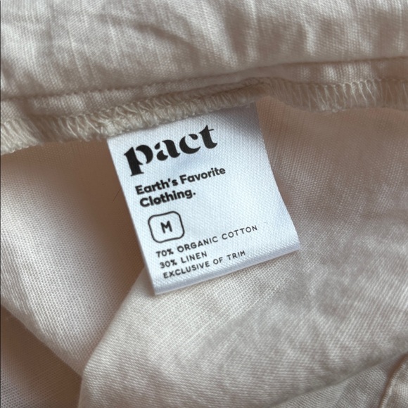 Pact Cream Button-Down Midi Dress Organic Cotton Linen Sz M Chic Cottagecore - Picture 12 of 12